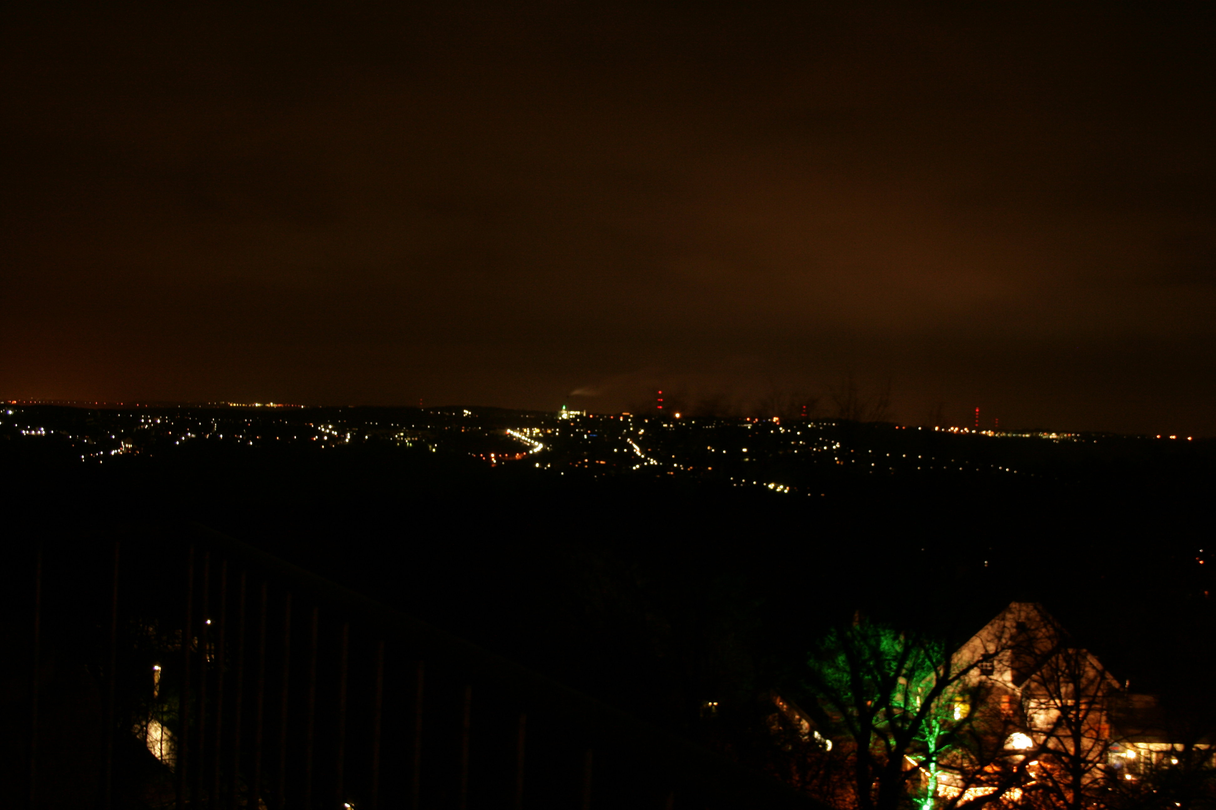 Blick bei Nacht nach Norden Richtung W-Lichtscheid